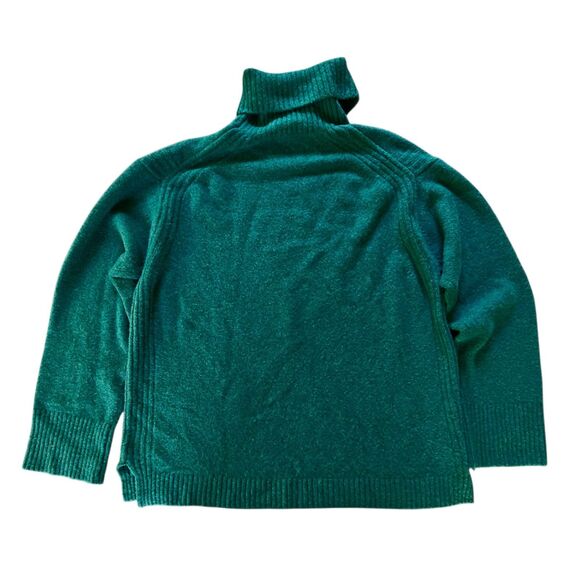 J.Crew Wool Alpaca Blend Turtleneck Sweater Small Soft Knit Oversized Green - Picture 3 of 9